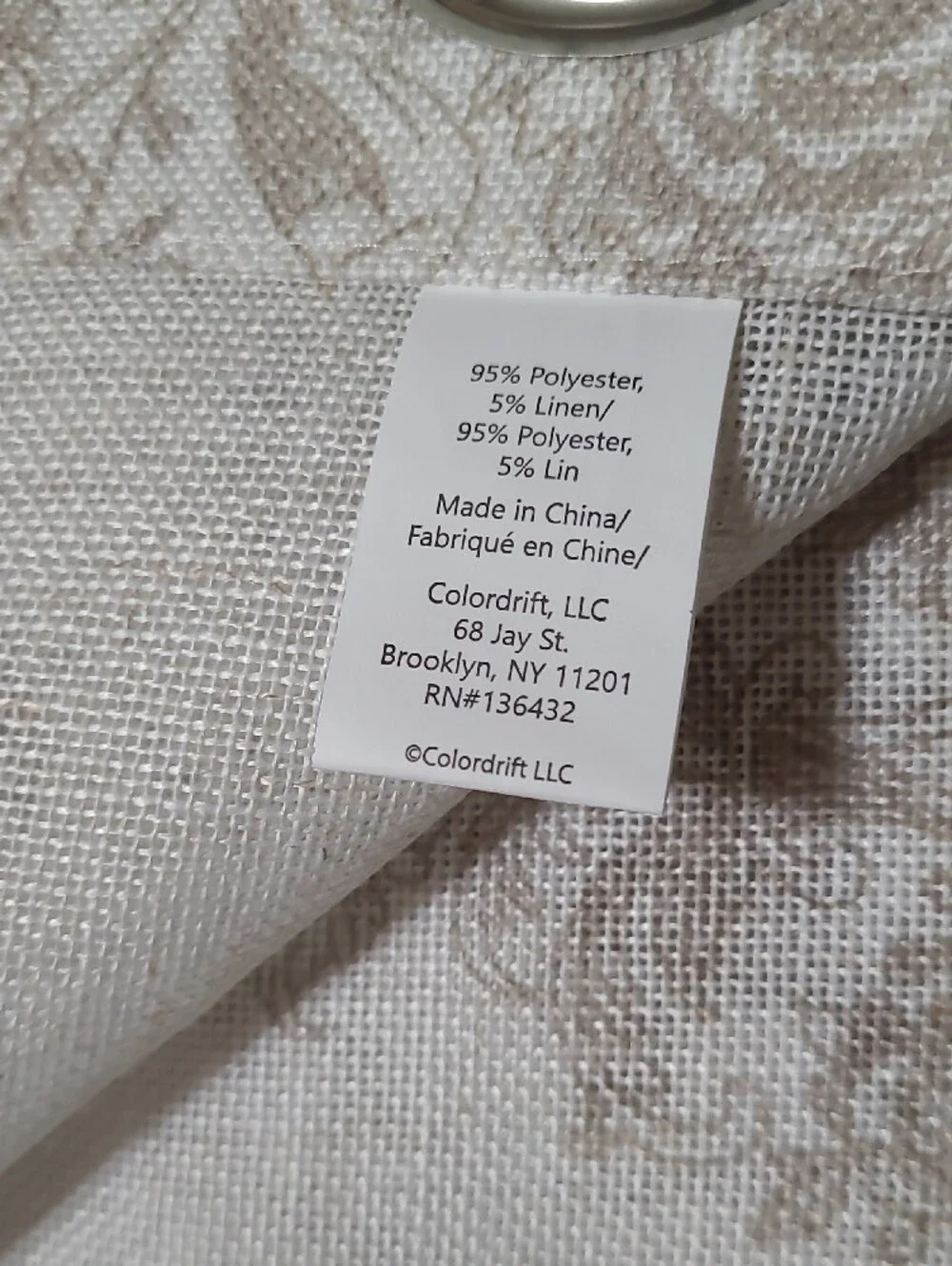 Colordrift Rosie Linen Blend  Grommet Curtain Panels